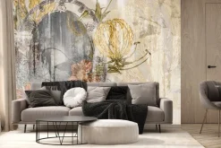 Fototapeta: Abstrakcyjne lustro wśród kwiatów