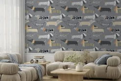 Fototapeta: Abstrakcyjne malowane psy jamniki