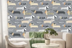 Fototapeta: Abstrakcyjne malowane psy jamniki