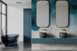 Fototapeta: Abstrakcyjne niebieskie maki na betonowym tle