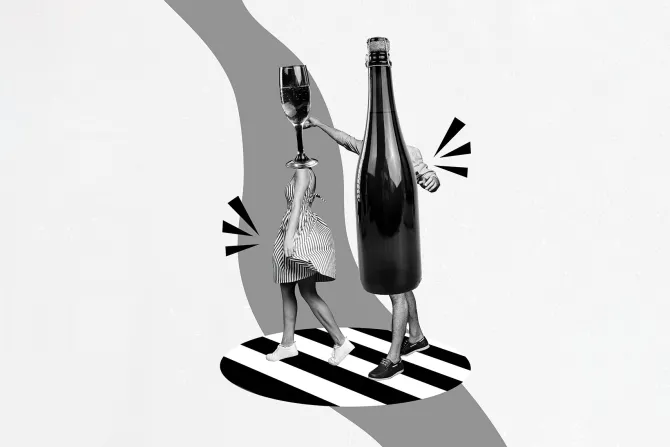 Fototapeta: Abstrakcyjne przedstawienie kieliszka i wina