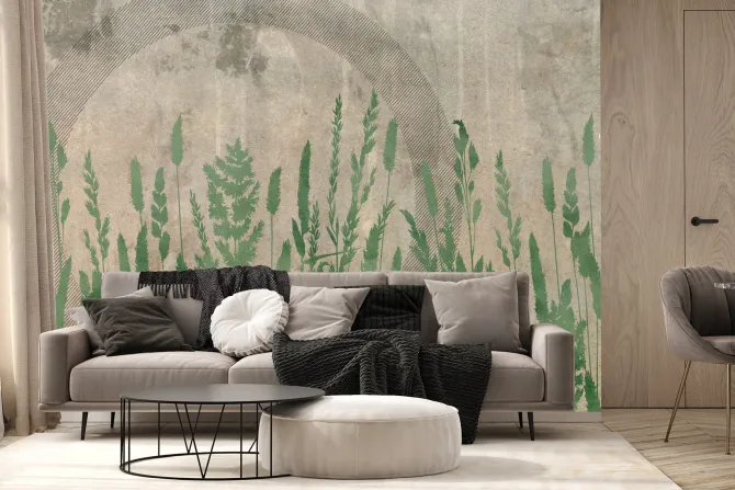 Fototapeta: Abstrakcyjne przedstawienie łąki na ścianie