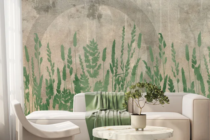 Fototapeta: Abstrakcyjne przedstawienie łąki na ścianie