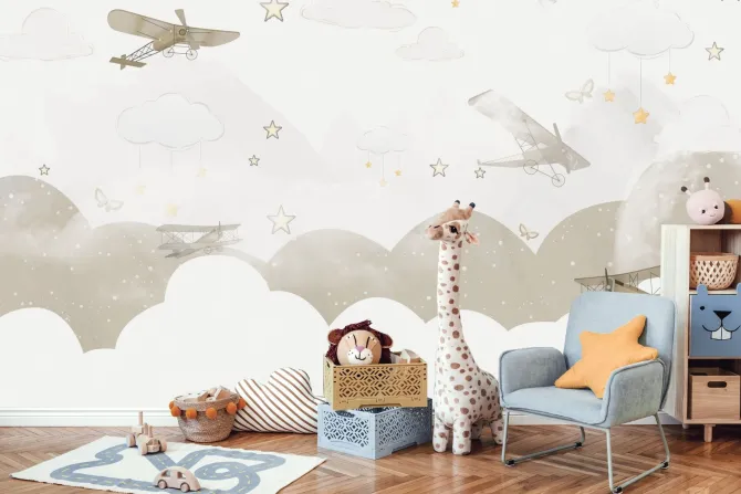 Fototapeta: Abstrakcyjne samoloty w chmurach