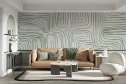 Fototapeta: Abstrakcyjne tło zielone linie geometryczny wzór