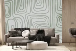 Fototapeta: Abstrakcyjne tło zielone linie geometryczny wzór