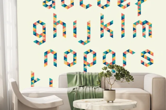 Fototapeta: Abstrakcyjne trójkąty wektor alfabet