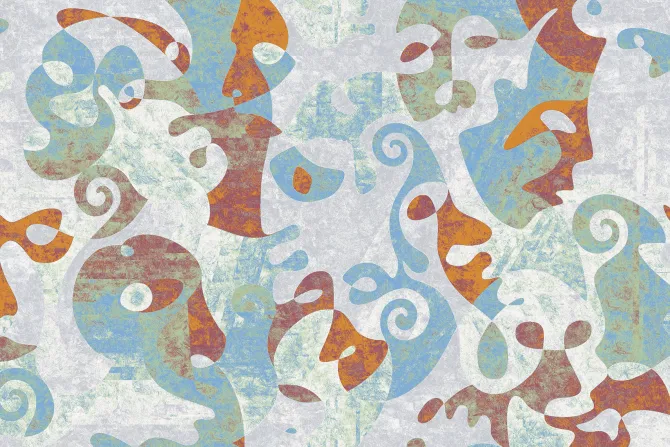 Fototapeta: Abstrakcyjne twarze w stylu bauhaus artystyczna grafika