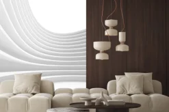 Fototapeta: Abstrakcyjne tło architektury. renderowanie 3d białego okrągłego