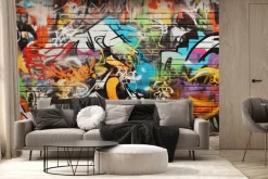 Fototapeta: Abstrakcyjne tło graffiti na ścianie