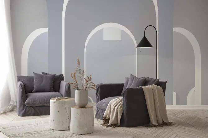 Fototapeta: Abstrakcyjne łuki w kolorach szarości