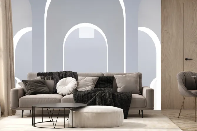 Fototapeta: Abstrakcyjne łuki w kolorach szarości