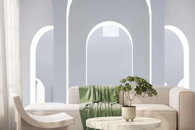 Fototapeta: Abstrakcyjne łuki w kolorach szarości