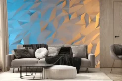 Fototapeta: Abstrakcyjny graficzny wzór w stylu techno z efektem 3d