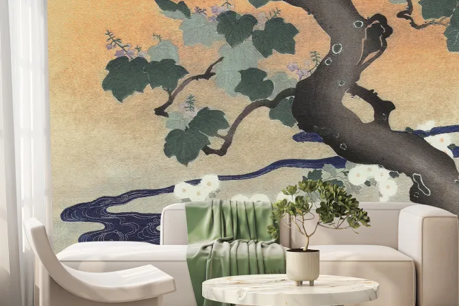 Fototapeta: Abstrakcyjny japoński krajobraz roślinny