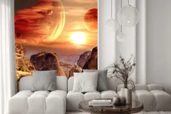 Fototapeta: Abstrakcyjny kosmiczny krajobraz planety