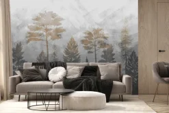 Fototapeta: Abstrakcyjny krajobraz park we mgle