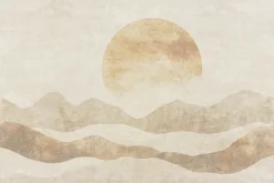 Fototapeta: Abstrakcyjny krajobraz góry i zachód słońca teksturowe tło