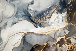 Fototapeta: Abstrakcyjny marmur z niebieskim i złotym kolorem