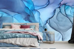 Fototapeta: Abstrakcyjny niebieski marmur deseń