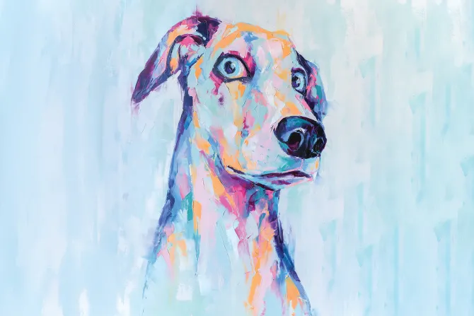 Fototapeta: Abstrakcyjny portret psa w stylu malunku farbą