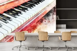 Fototapeta: Abstrakcyjny pomarańczowy fortepian
