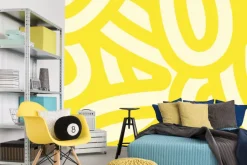 Fototapeta: Abstrakcyjny żółty wzór w nieregularne kreski