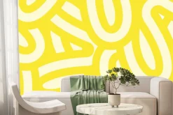Fototapeta: Abstrakcyjny żółty wzór w nieregularne kreski