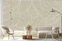 Fototapeta: Abstrakcyjny wzór jasne linie na beżowym tle