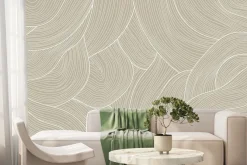 Fototapeta: Abstrakcyjny wzór jasne linie na beżowym tle