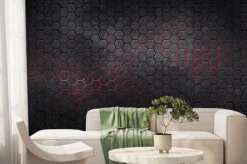 Fototapeta: Abstrakcyjny wzór w czarne sześciokąty