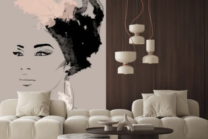 Fototapeta: African american illustration for fashion banner. trendy woman