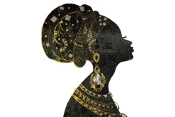 Fototapeta: Afrykańska kobieta w złotej biżuterii