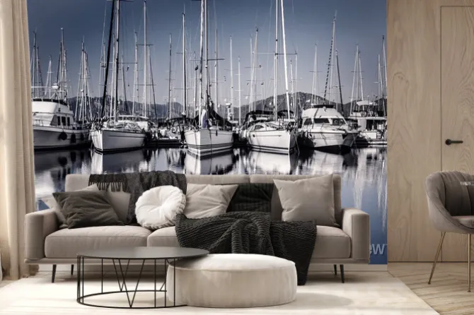 Fototapeta: Żaglowiec port w godzinach wieczornych