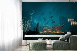 Fototapeta: Żaglowiec w mrocznych wodach oceanu