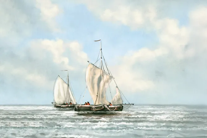 Fototapeta: Żaglówki na spokojnym morzu