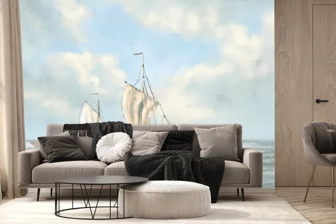 Fototapeta: Żaglówki na spokojnym morzu