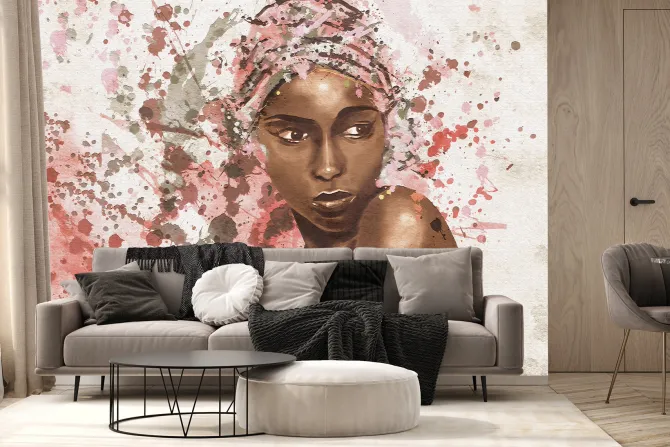 Fototapeta: Akwarela afrykańskiej kobiety