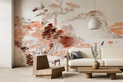 Fototapeta: Akwarela japońskiego ogrodu