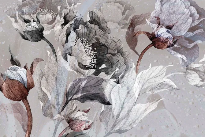 Fototapeta: Akwarela kwitnących tulipanów