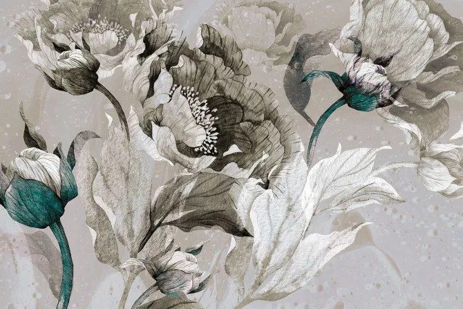 Fototapeta: Akwarela kwitnących tulipanów