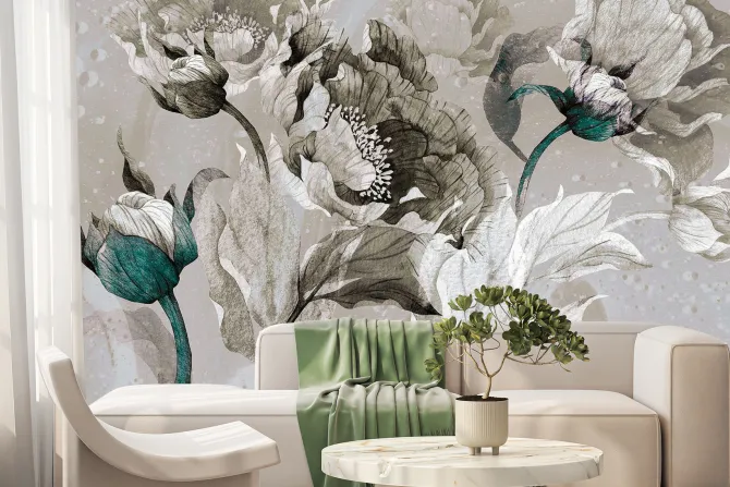 Fototapeta: Akwarela kwitnących tulipanów