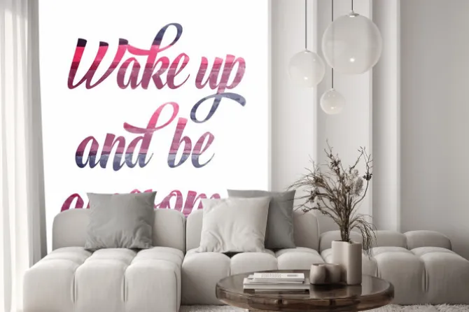 Fototapeta: Akwarela motywacyjny cytat. "obudź się i być niesamowite".