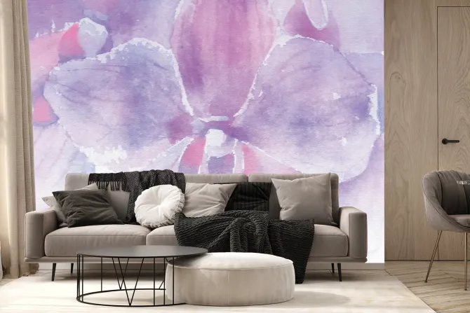 Fototapeta: Akwarela storczyka w kolorach różu i fioletu