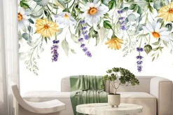 Fototapeta: Akwarelowa ramka z dzikich kwiatów