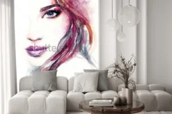 Fototapeta: Akwarelowa twarz kobiety na portrecie