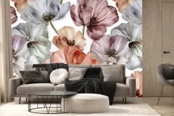 Fototapeta: Akwarelowe maki na białym tle