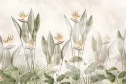 Fototapeta: Akwarelowe tropikalne kwiaty i liście