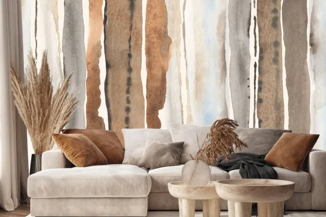 Fototapeta: Akwarelowy deseń z pionowymi paskami w stylu vintage