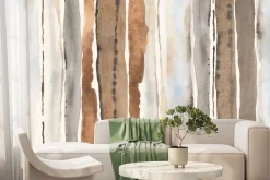 Fototapeta: Akwarelowy deseń z pionowymi paskami w stylu vintage